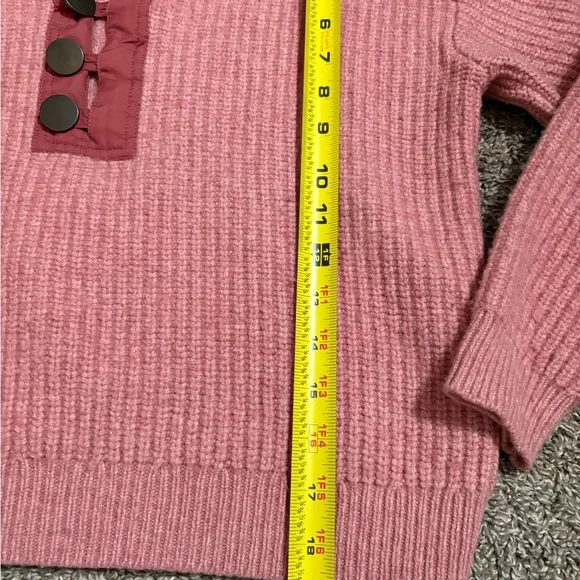 Sézane Pink Wool Cotton Sweater Quater Button Pull Ewen Jumper Rosewood Color - Picture 10 of 10